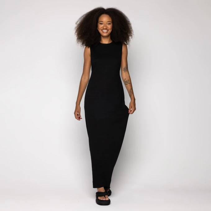 Vestido Rib Decote Costas