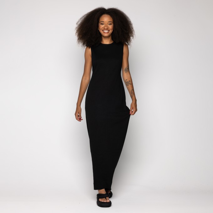 Vestido Rib Decote Costas