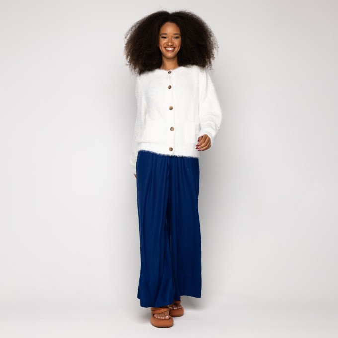 Cardigan Pelinho Curto com Bolso