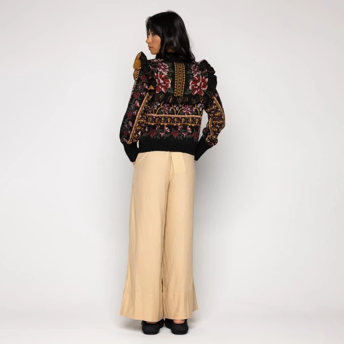 Cardigan Tricot Jacguard Floral