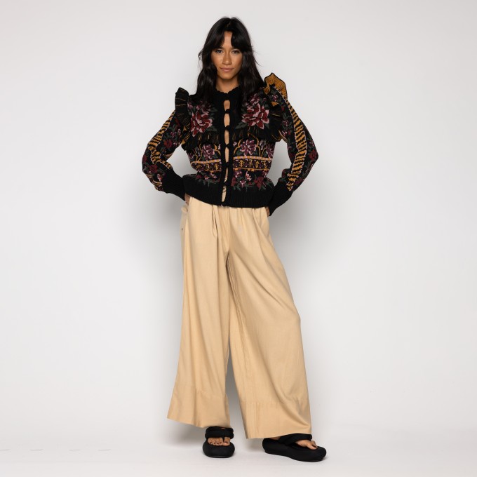 Cardigan Tricot Jacguard Floral