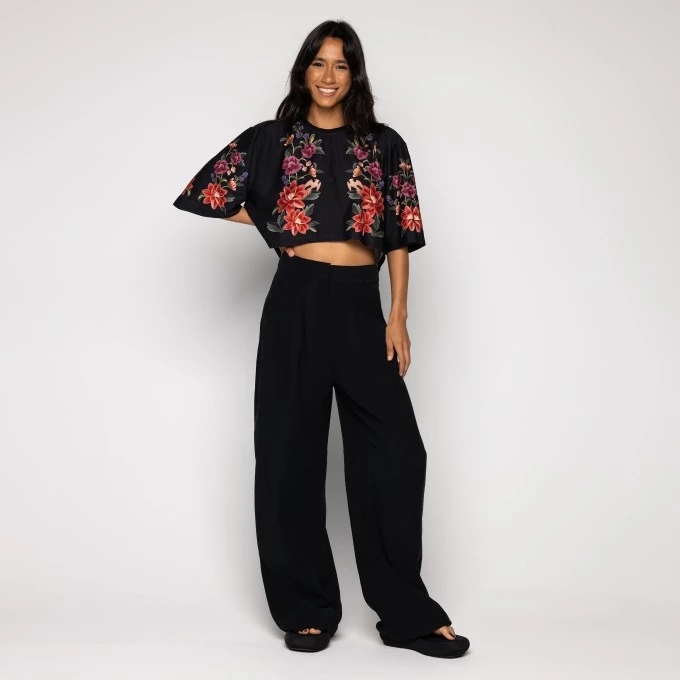 Tshirt Cropped Floral belle