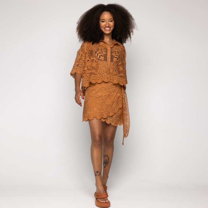 Camisa Guipure Natural