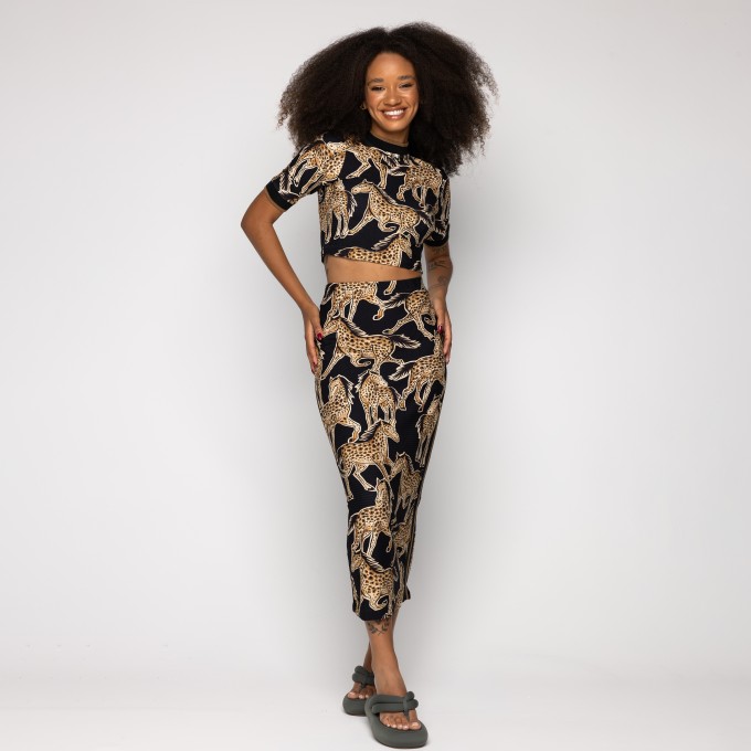 Blusa Cropped Cavalo Onça