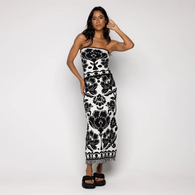 Saia Cropped Tricot Floral Arabesque