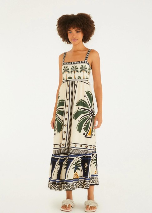 Vestido Midi Jardim Tropical