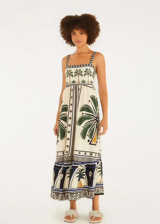 Vestido Midi Jardim Tropical