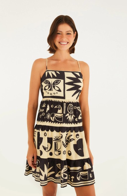 Vestido Curto Lenço Tropicano