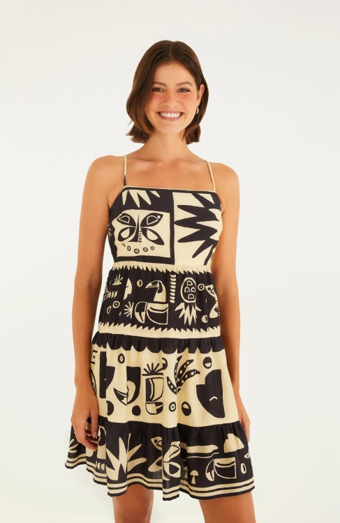 Vestido Curto Lenço Tropicano