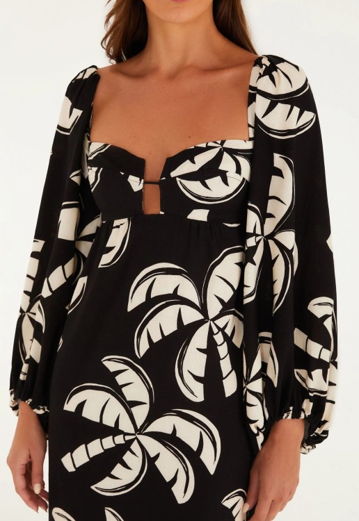 Vestido Longo Manga Coqueirada