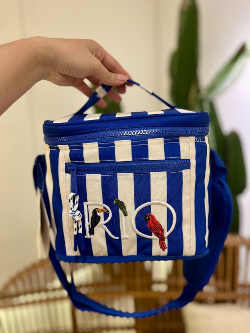 Mini Cooler Farm Farofa Listra Azul