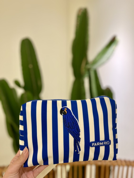 Maxi Necessaire Farm Ora Bolas M Arara Listra Azul