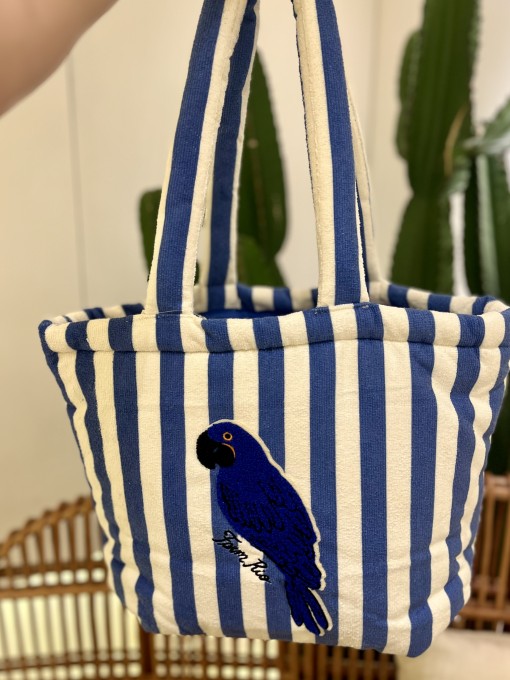 Bolsa Farm Solzão Arara Listra Azul