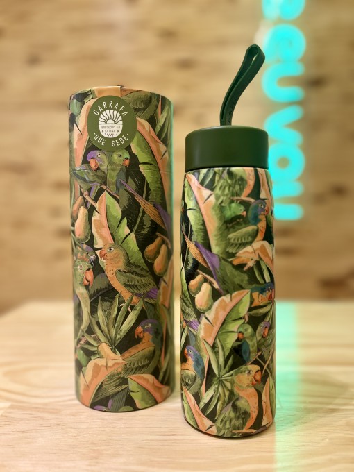Garrafa Que Sede 500ml Floresta de Passarinho