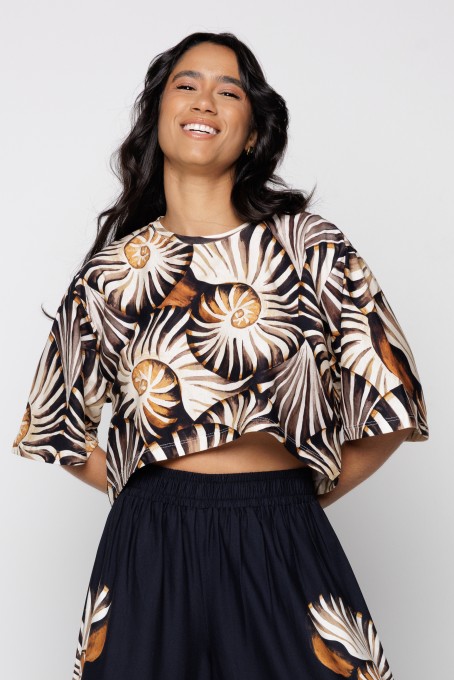 Tshirt Cropped Mar de Concha