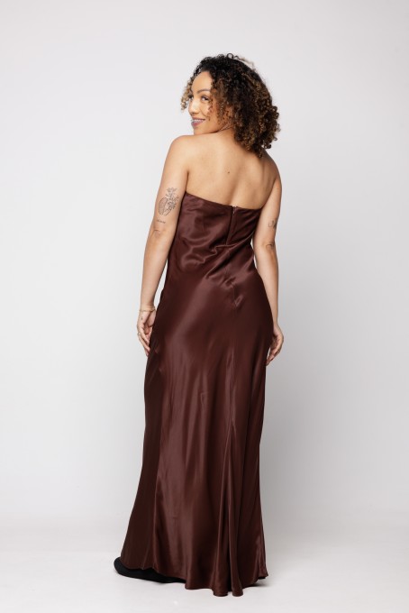 Vestido Sem Alça Cetim