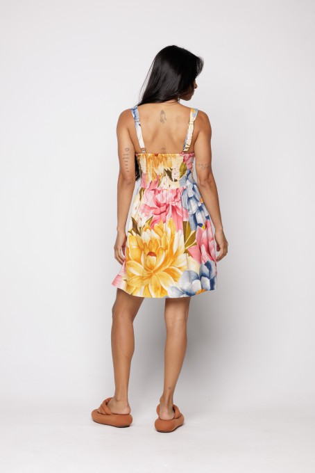 Vestido Curto Floral Arabesque