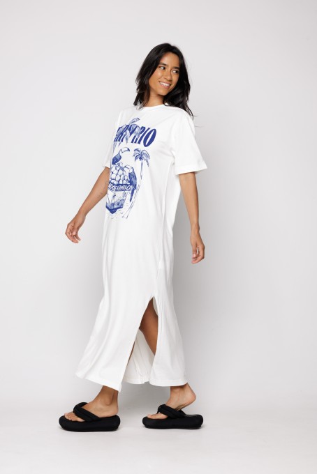 Vestido Midi Coco Gelado Azul