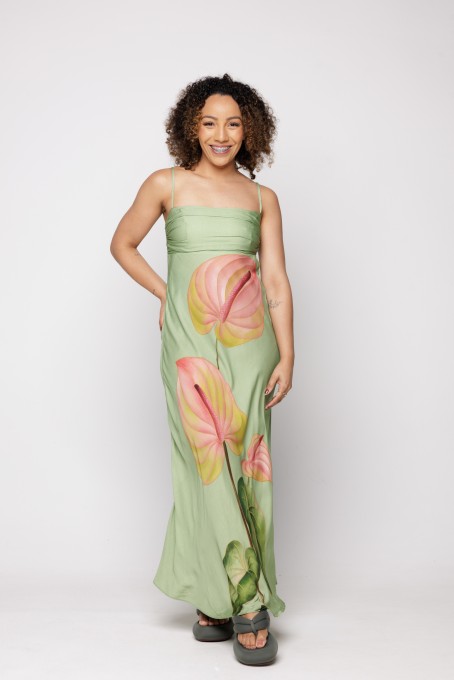 Vestido Cropped Antúrio Verde