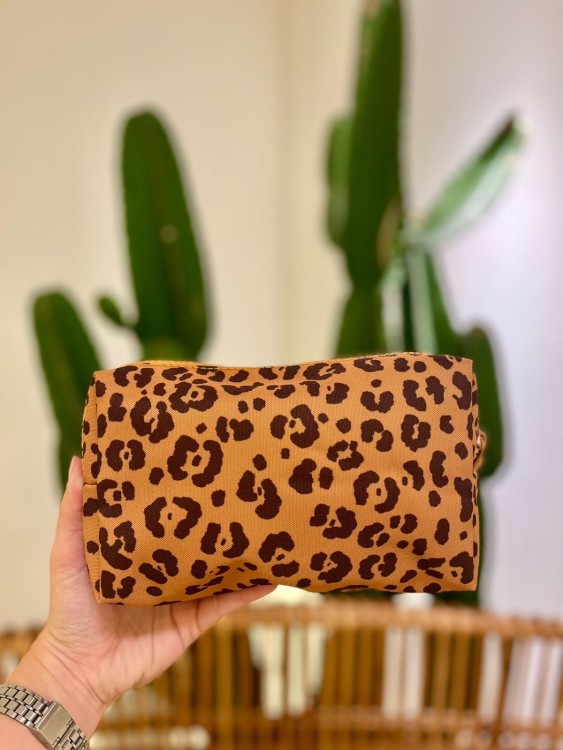 Maxi Necessaire Ora Bolas Silk Onça