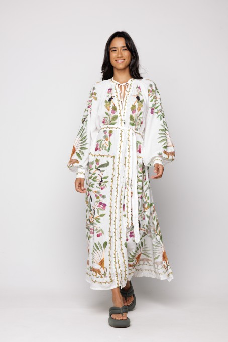 Vestido Manga Longa Floresta Doce
