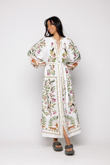 Vestido Manga Longa Floresta Doce