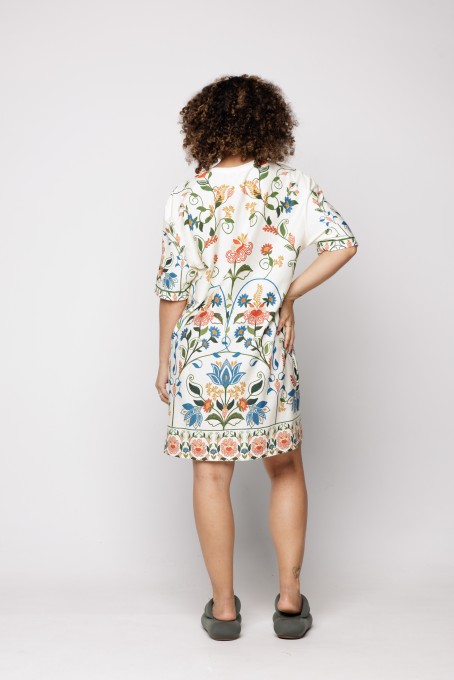 Vestido Tshirt Basica Jardim Beleza