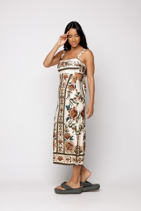 Vestido Midi Jardim Majestoso