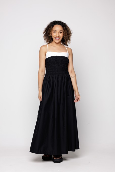 Vestido Bicolor Lastex