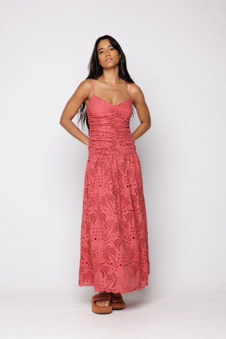 Vestido Franzido Afrodite Vermelho