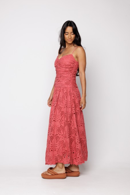 Vestido Franzido Afrodite Vermelho
