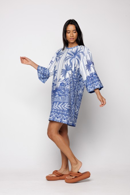 Vestido Tshirt Big Afeto Tropical