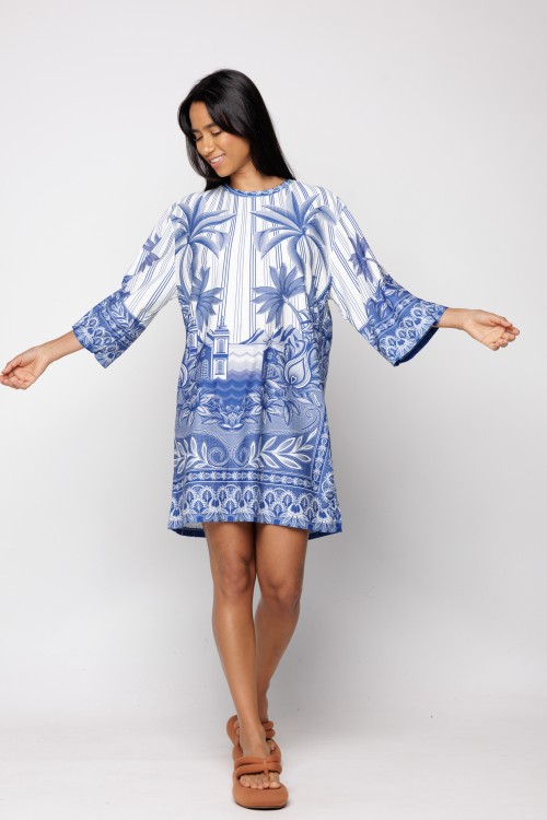 Vestido Tshirt Big Afeto Tropical