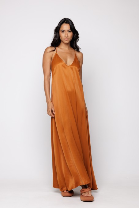 Vestido Decote Cetim