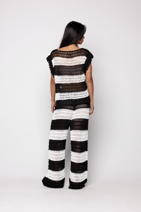 Calça Tricot Telado Listra