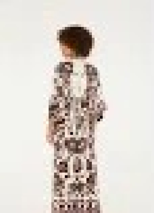 Vestido Longo Manga Floral Arabesque