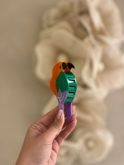 Presilha de Cabelo Arara Laranja