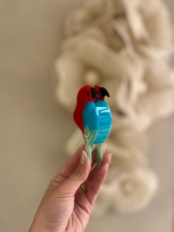Presilha De Cabelo Arara Vermelho