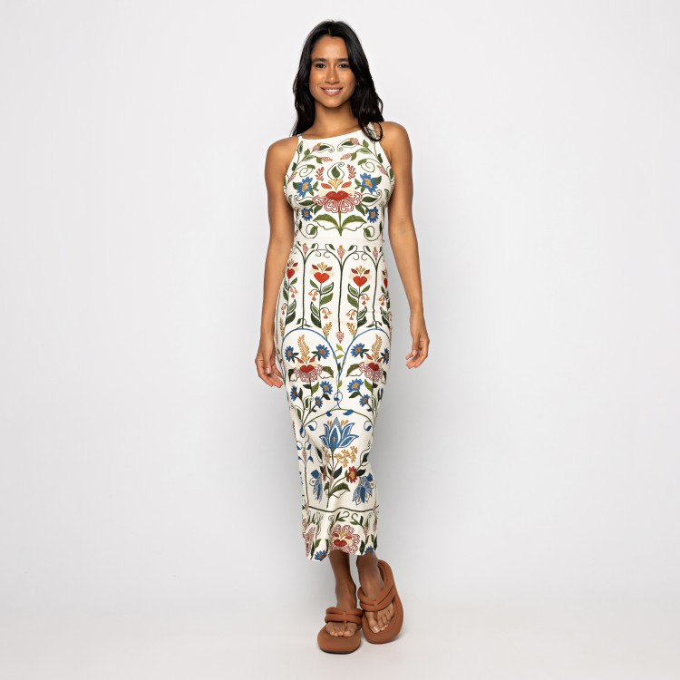 Vestido Alça Jardim Beleza