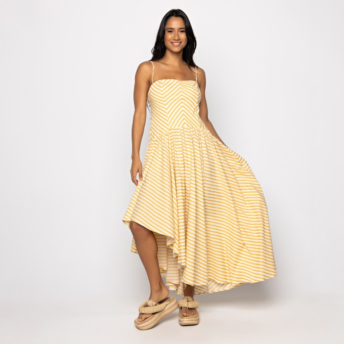 Vestido Alcinhas Listra Tropical