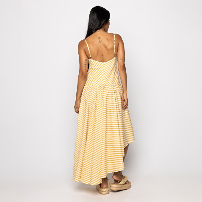 Vestido Alcinhas Listra Tropical