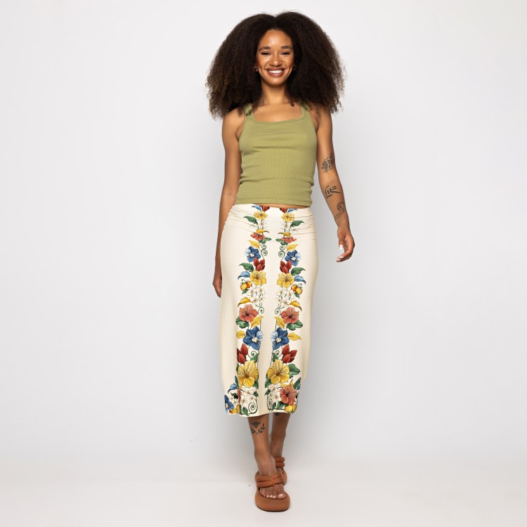 Saia Reta Midi Tropicalzinho
