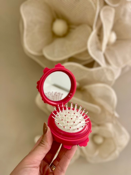 Escova De Cabelo Para Bolsa Flor