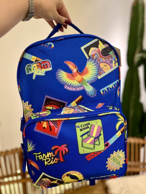 Mochila Farm Me Leva Patch Rio Azul