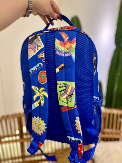 Mochila Farm Me Leva Patch Rio Azul