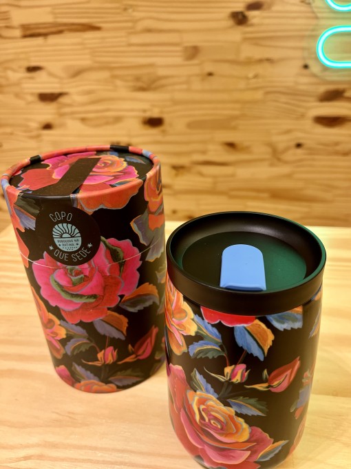 Copo Farm Que Sede 450ml Rosas Pintadas