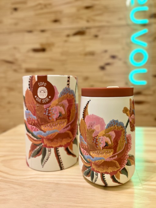 Copo Farm Que Sede 450ml Floral Lúcia