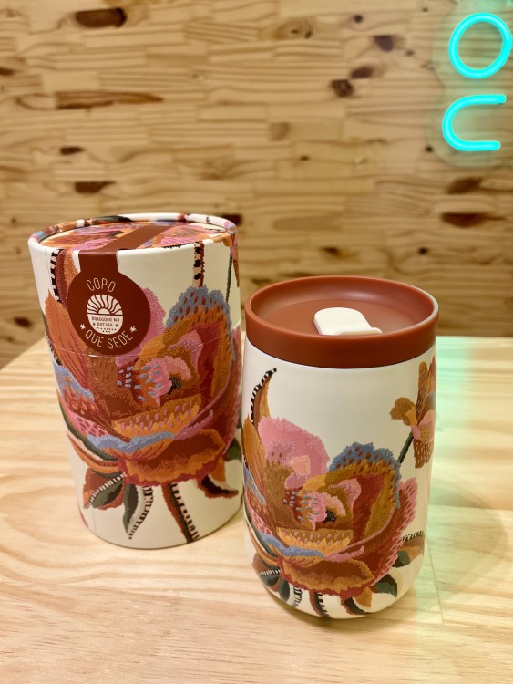 Copo Farm Que Sede 450ml Floral Lúcia