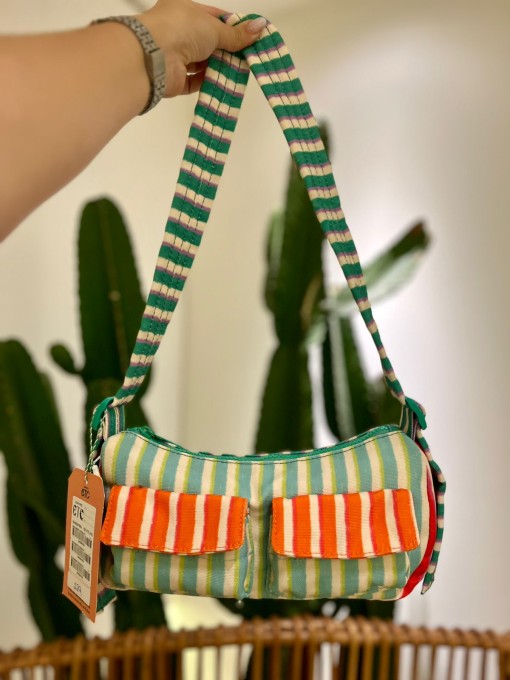 Bolsa Baguete Listrado Rio Etc