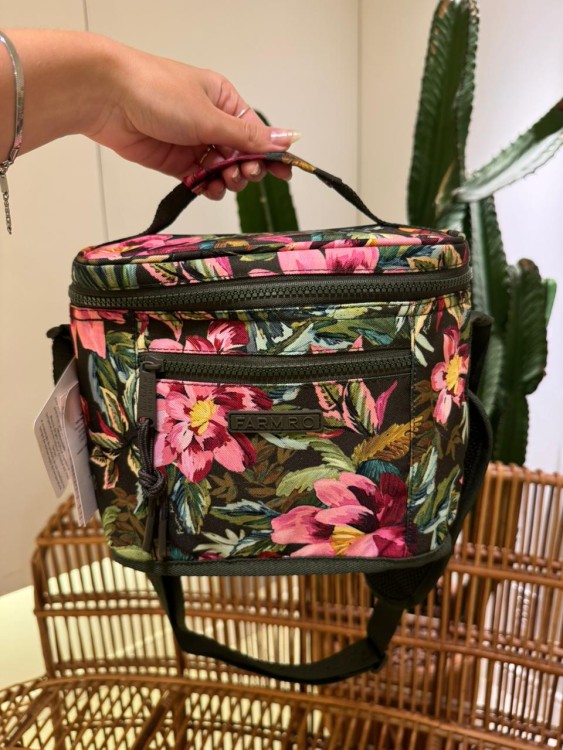 Mini Cooler Farm Farofa Painted Flowers